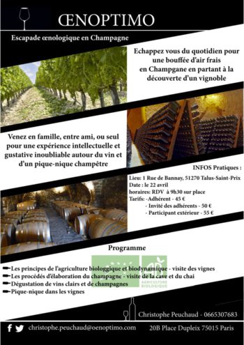 flyer COP escapade en champagne